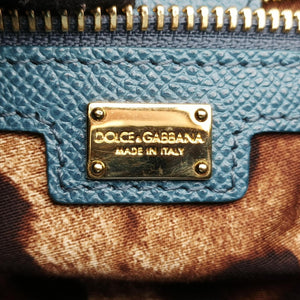 Pre-owned Dolce & Gabbana SICILY Blue Leather shoulderbag | stylenewstar