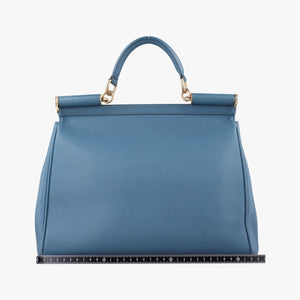 Pre-owned Dolce & Gabbana SICILY Blue Leather shoulderbag | stylenewstar