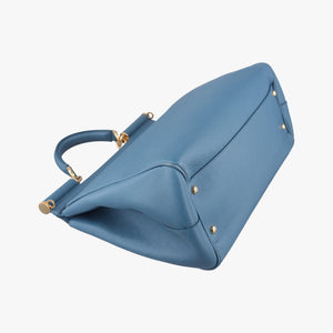 Pre-owned Dolce & Gabbana SICILY Blue Leather shoulderbag | stylenewstar