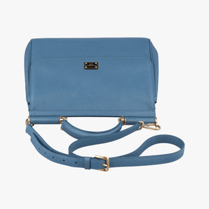 Pre-owned Dolce & Gabbana SICILY Blue Leather shoulderbag | stylenewstar