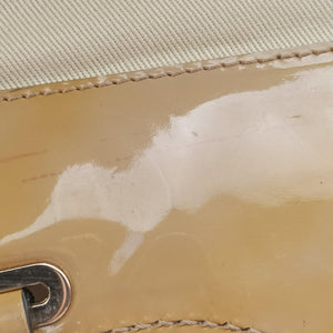 Pre-owned Valentino Rockstud khaki Patent Leather shoulderbag | stylenewstar