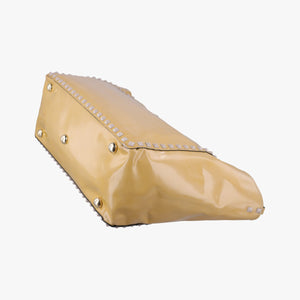 Pre-owned Valentino Rockstud khaki Patent Leather shoulderbag | stylenewstar