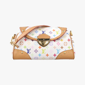 Pre-owned Louis Vuitton BEVERLY MM White Monogram Multicolor M40203 handbag | stylenewstar