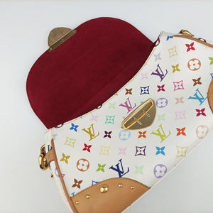 Pre-owned Louis Vuitton BEVERLY MM White Monogram Multicolor M40203 handbag | stylenewstar