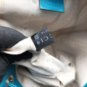 Pre-owned Gucci Bright Diamante Bucket Blue Leather 354229 shoulderbag | stylenewstar