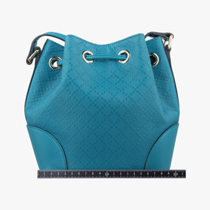 Pre-owned Gucci Bright Diamante Bucket Blue Leather 354229 shoulderbag | stylenewstar
