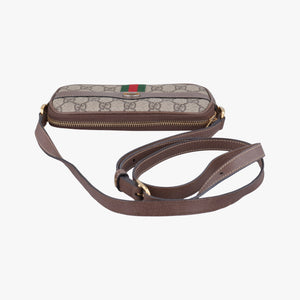Pre-owned Gucci Ophidia Beige×red×green PVC coated canvas×Leather 598664 shoulderbag | stylenewstar