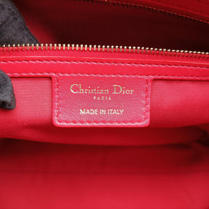 Pre-owned Christian Dior Cannage Dior Soft Shopping Red lambskin handbag | stylenewstar