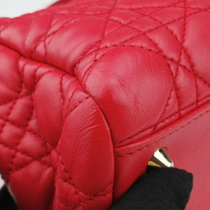 Pre-owned Christian Dior Cannage Dior Soft Shopping Red lambskin handbag | stylenewstar