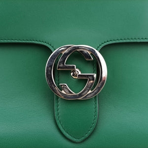 Pre-owned Gucci Interlocking G Green Leather 387604 shoulderbag | stylenewstar