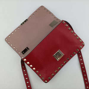 Pre-owned Valentino ROCKSTUD Red Leather shoulderbag | stylenewstar