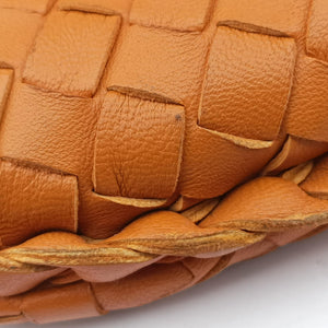 Pre-owned Bottega Veneta Intrecciato Orange lambskin handbag | stylenewstar
