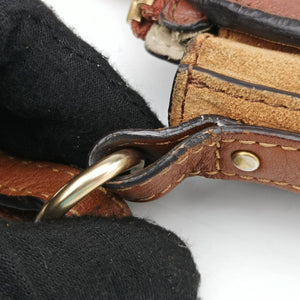 Vintage Chloe Small Pixie Round Top Brown × Bordeaux Leather×Suede shoulderbag | stylenewstar