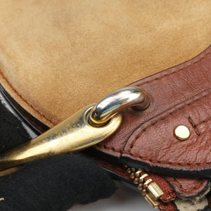 Vintage Chloe Small Pixie Round Top Brown × Bordeaux Leather×Suede shoulderbag | stylenewstar