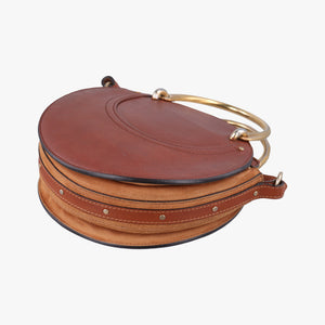 Vintage Chloe Small Pixie Round Top Brown × Bordeaux Leather×Suede shoulderbag | stylenewstar