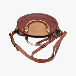 Vintage Chloe Small Pixie Round Top Brown × Bordeaux Leather×Suede shoulderbag | stylenewstar