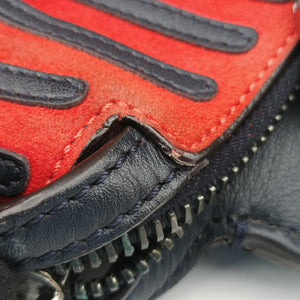 Pre-owned Fendi Dotcom Click Small Red × Black Suede × Leather 8BN299 shoulderbag | stylenewstar