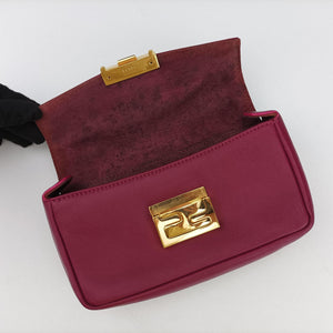 Pre-owned Fendi Mini Be Baguette Rose Leather 8M0315 shoulderbag | stylenewstar