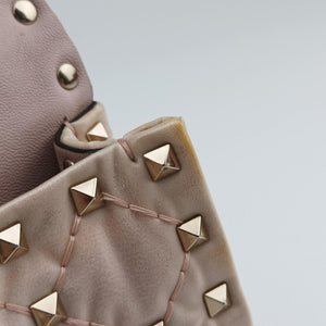 Pre-owned Valentino Rockstud spikes Pink pvc vinyl shoulderbag | stylenewstar