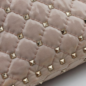 Pre-owned Valentino Rockstud spikes Pink pvc vinyl shoulderbag | stylenewstar