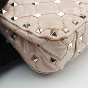 Pre-owned Valentino Rockstud spikes Pink pvc vinyl shoulderbag | stylenewstar