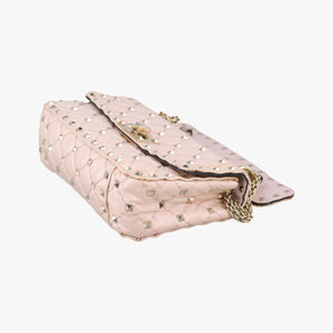 Pre-owned Valentino Rockstud spikes Pink pvc vinyl shoulderbag | stylenewstar