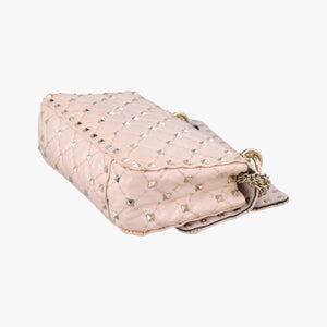 Pre-owned Valentino Rockstud spikes Pink pvc vinyl shoulderbag | stylenewstar