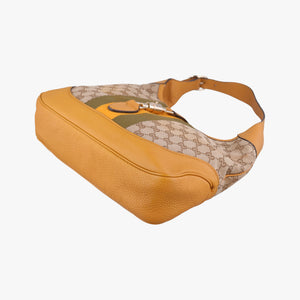 Pre-owned Gucci Jackie Flora Hobo beige×orange Canvas×Leather 277520 shoulderbag | stylenewstar