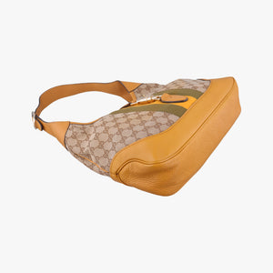 Pre-owned Gucci Jackie Flora Hobo beige×orange Canvas×Leather 277520 shoulderbag | stylenewstar