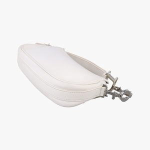 Pre-owned Christian Dior D Pendant White Leather shoulderbag | stylenewstar