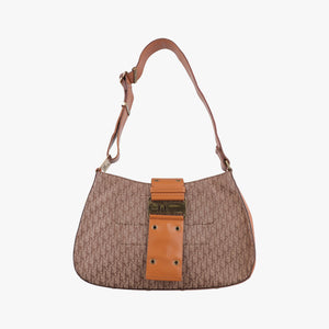 Pre-owned Christian Dior Street Chic Columbus Beige×brown canvasxleather shoulderbag | stylenewstar
