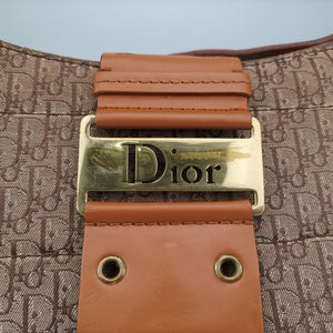 Pre-owned Christian Dior Street Chic Columbus Beige×brown canvasxleather shoulderbag | stylenewstar
