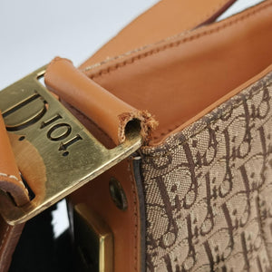 Pre-owned Christian Dior Street Chic Columbus Beige×brown canvasxleather shoulderbag | stylenewstar