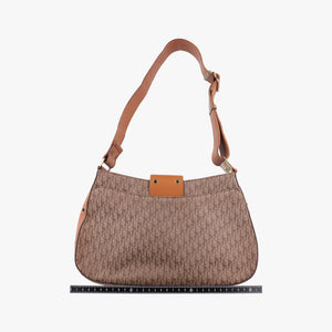 Pre-owned Christian Dior Street Chic Columbus Beige×brown canvasxleather shoulderbag | stylenewstar