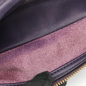 Pre-owned Loewe Amazona 36 Purple × Fluorescent Yellow Leather handbag | stylenewstar