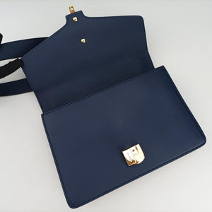 Pre-owned Gucci Sylvie Navy Leather 421882 shoulderbag | stylenewstar