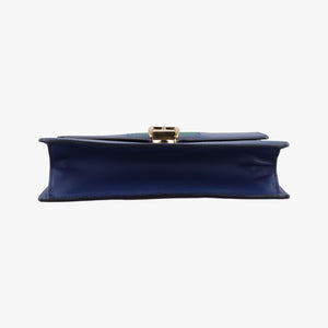 Pre-owned Gucci Sylvie Navy Leather 421882 shoulderbag | stylenewstar