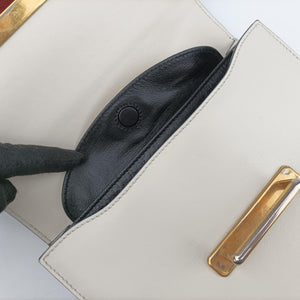 Pre-owned Prada Cahier tassen Leder Multicolour Leather×Denim 1BD045 shoulderbag | stylenewstar