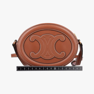 Pre-owned Celine Oval Purse Cuir Triomphe Brown Leather shoulderbag | stylenewstar