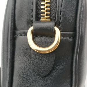 Pre-owned Miu Miu logo Black leather bum bag/waist bag | stylenewstar