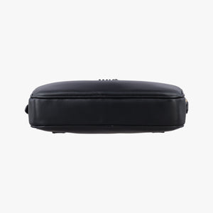 Pre-owned Miu Miu logo Black leather bum bag/waist bag | stylenewstar