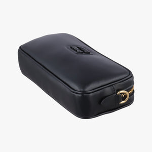 Pre-owned Miu Miu logo Black leather bum bag/waist bag | stylenewstar