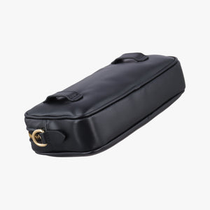 Pre-owned Miu Miu logo Black leather bum bag/waist bag | stylenewstar