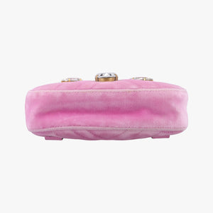 Secondhand Gucci GG Marmont Pink velour 476434 bum bag/waist bag | stylenewstar