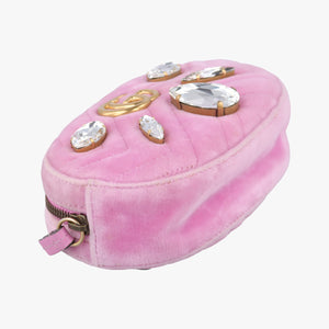 Secondhand Gucci GG Marmont Pink velour 476434 bum bag/waist bag | stylenewstar