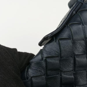 Secondhand Bottega Veneta Intrecciato Navy lambskin shoulderbag | stylenewstar
