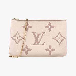 Vintage Louis Vuitton Bicolor Pochette Double Cream × Bois de Rose Monogram Empreinte M80084 shoulderbag | stylenewstar