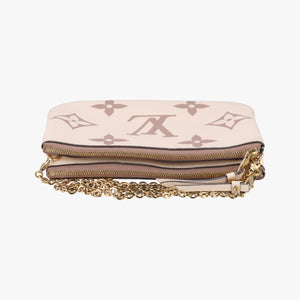 Vintage Louis Vuitton Bicolor Pochette Double Cream × Bois de Rose Monogram Empreinte M80084 shoulderbag | stylenewstar