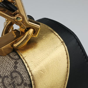 Pre-owned Gucci Osiride GG Supreme Beige × Gold × Black PVC coated canvas×Leather 497996 shoulderbag | stylenewstar