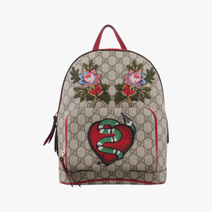 Pre-owned Gucci GG Supreme Tian Beige×Multi PVC coated canvas×Leather 427042 backpack/rucksack | stylenewstar